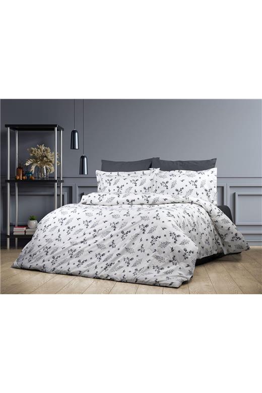 Παπλωματοθήκη Εμπριμέ Μυρτώ 350 220X240 Grey 100% Cotton Flannel