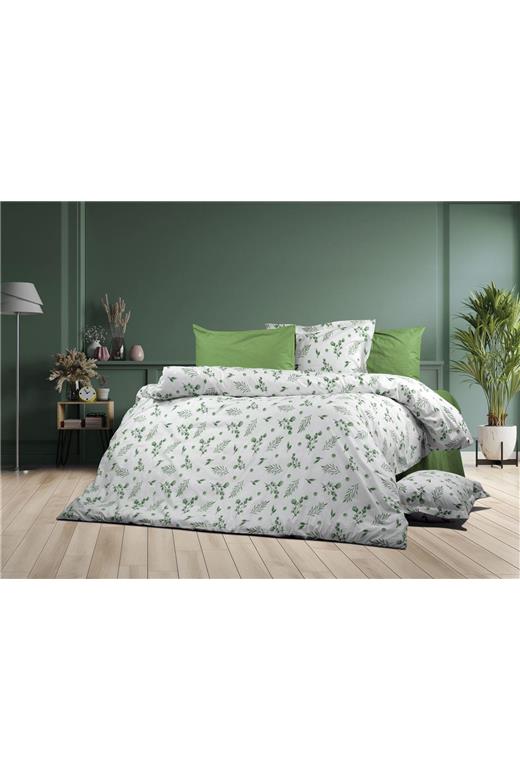Σεντόνια Εμπριμέ Σετ 3 τεμ Μυρτώ 351 220X240 Green 100% Cotton Flannel