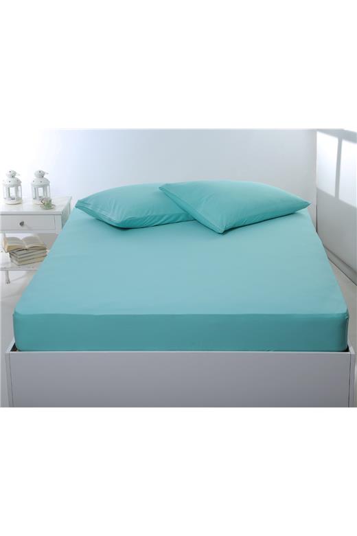 Σεντόνι με λάστιχο jersey (100cm x 200cm + 35cm) sea green