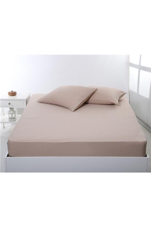 Σεντόνι με λάστιχο jersey (160cm x 200cm + 35cm) dark beige