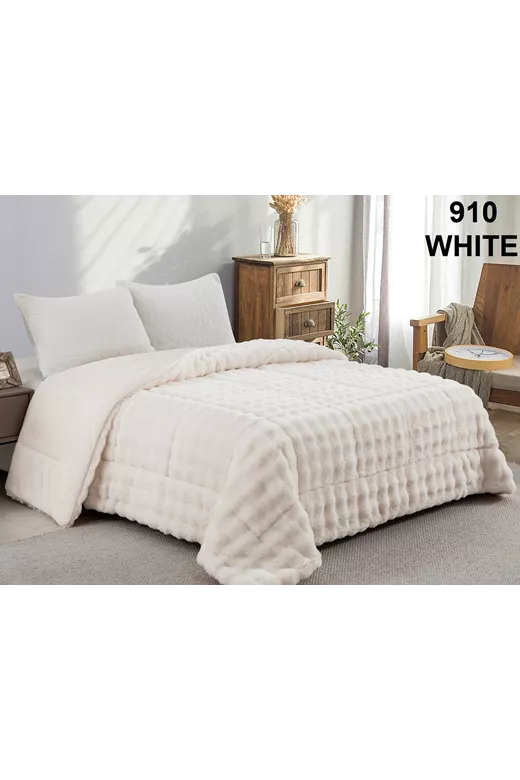 Κουβερτοπάπλωμα γούνινο 910 White