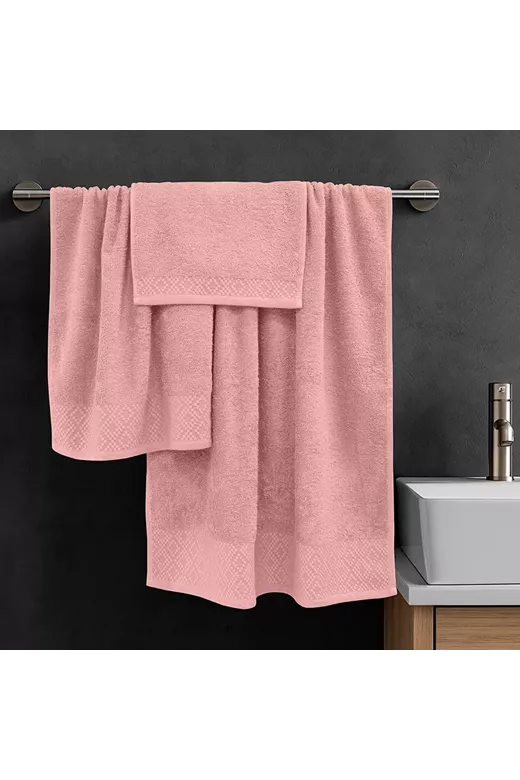 LINO Σετ πετσέτες 3τμχ (30x50,50x90,70x140) Serapha Κοραλί