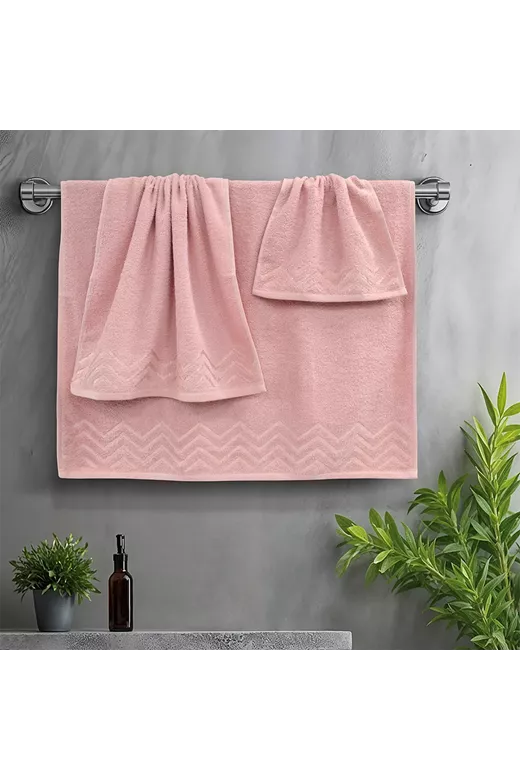 LINO Σετ πετσέτες 3τμχ (30x50,50x90,70x140) Wavie Κοραλί