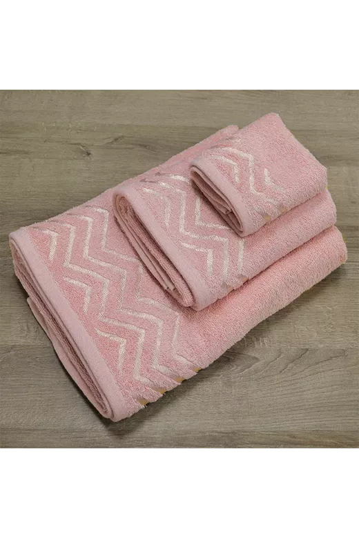 LINO Σετ πετσέτες 3τμχ (30x50,50x90,70x140) Wavie Κοραλί