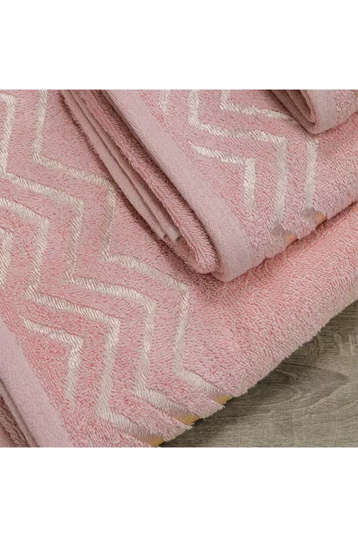 LINO Σετ πετσέτες 3τμχ (30x50,50x90,70x140) Wavie Κοραλί