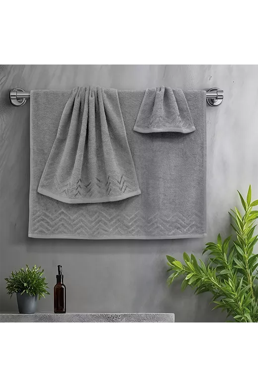 LINO Σετ πετσέτες 3τμχ (30x50,50x90,70x140) Wavie Μόκα