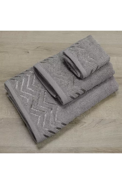 LINO Σετ πετσέτες 3τμχ (30x50,50x90,70x140) Wavie Μόκα