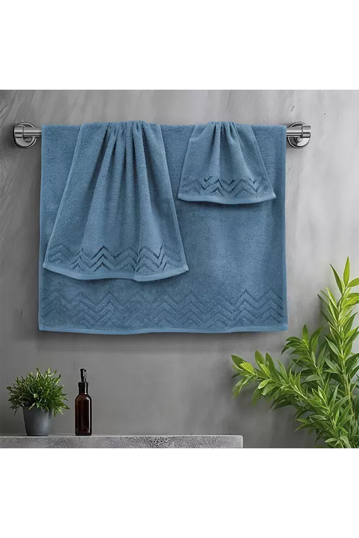 LINO Σετ πετσέτες 3τμχ (30x50,50x90,70x140) Wavie Πετρόλ