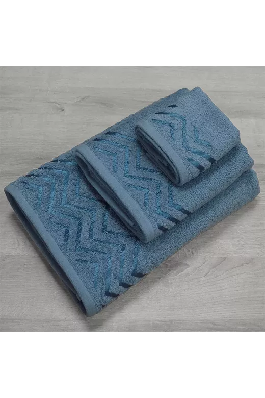 LINO Σετ πετσέτες 3τμχ (30x50,50x90,70x140) Wavie Πετρόλ