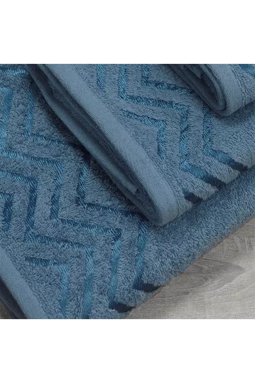 LINO Σετ πετσέτες 3τμχ (30x50,50x90,70x140) Wavie Πετρόλ