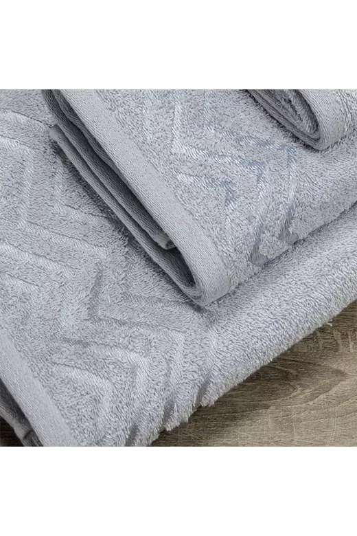 LINO Σετ πετσέτες 3τμχ (30x50,50x90,70x140) Wavie Ανοιχτό Γκρι