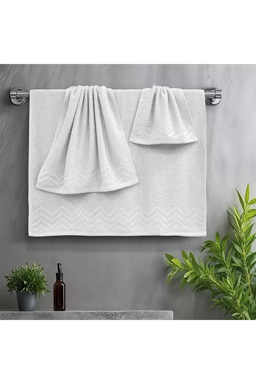 LINO Σετ πετσέτες 3τμχ (30x50,50x90,70x140) Wavie Εκρού