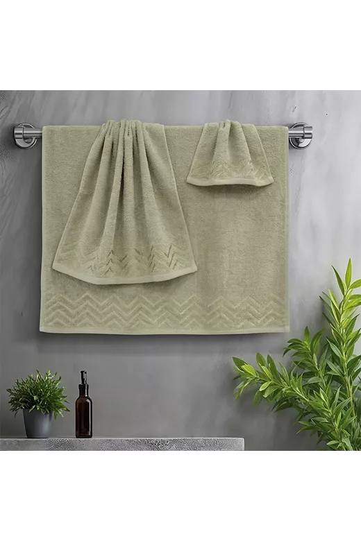 LINO Σετ πετσέτες 3τμχ (30x50,50x90,70x140) Wavie Λεμονί