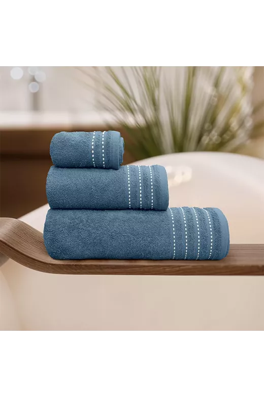 LINO Σετ πετσέτες 3τμχ (30x50,50x90,70x140) Veluva Πετρόλ