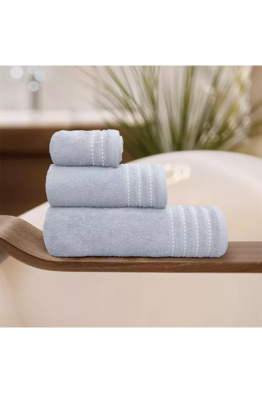 LINO Σετ πετσέτες 3τμχ (30x50,50x90,70x140) Veluva Ανοιχτό Γκρι