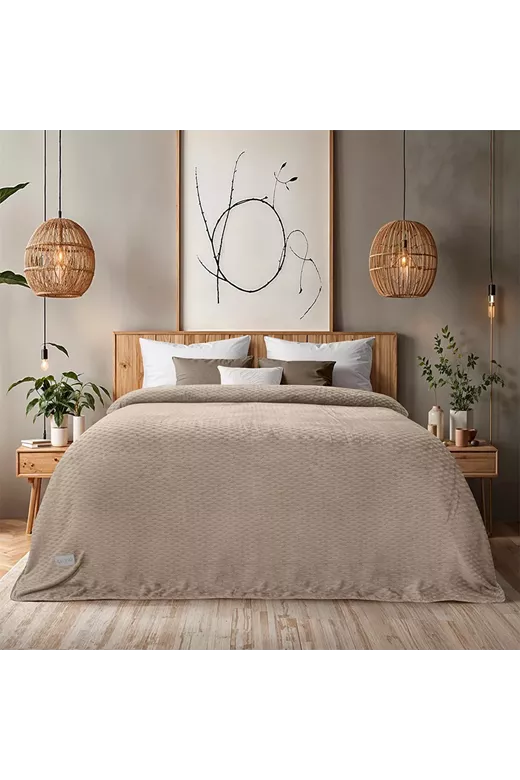 LINO Κουβέρτα Υπέρδιπλη (220x240) Flannel Lofti Taupe