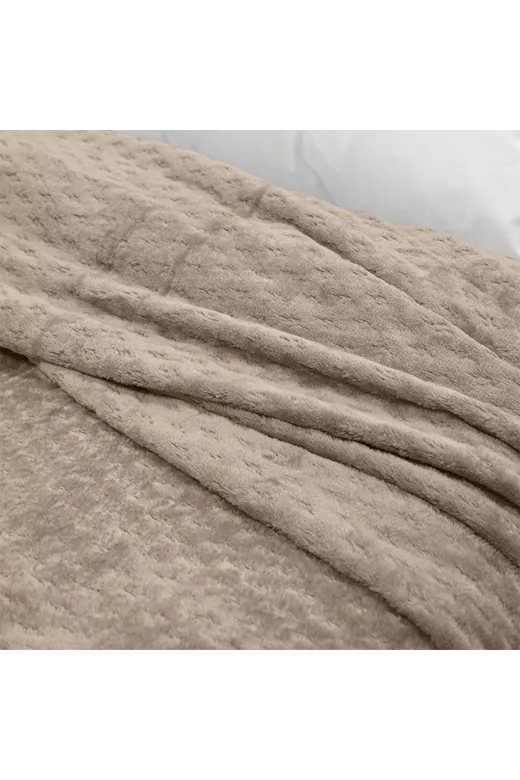 LINO Κουβέρτα Υπέρδιπλη (220x240) Flannel Lofti Taupe