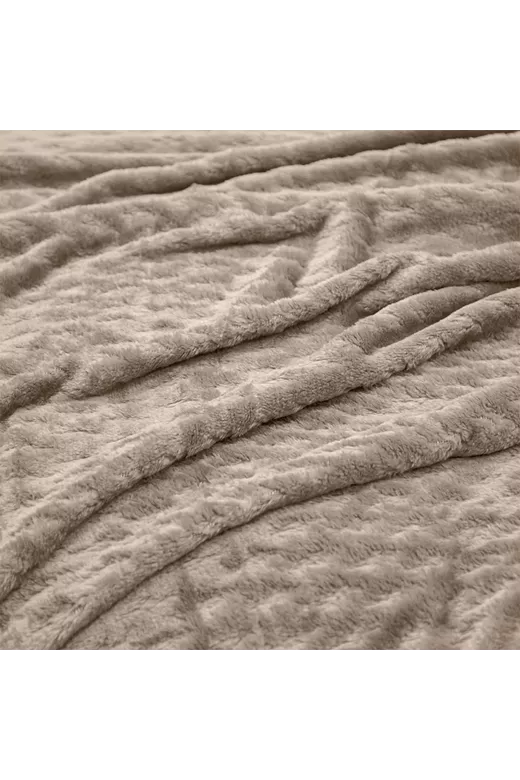 LINO Κουβέρτα Υπέρδιπλη (220x240) Flannel Lofti Taupe