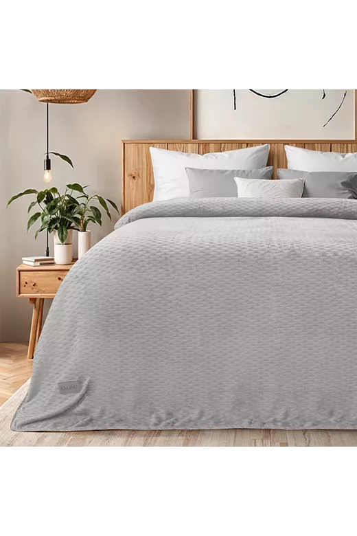 LINO Κουβέρτα Υπέρδιπλη (220x240) Flannel Lofti Ασημί