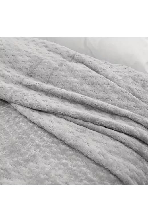 LINO Κουβέρτα Υπέρδιπλη (220x240) Flannel Lofti Ασημί