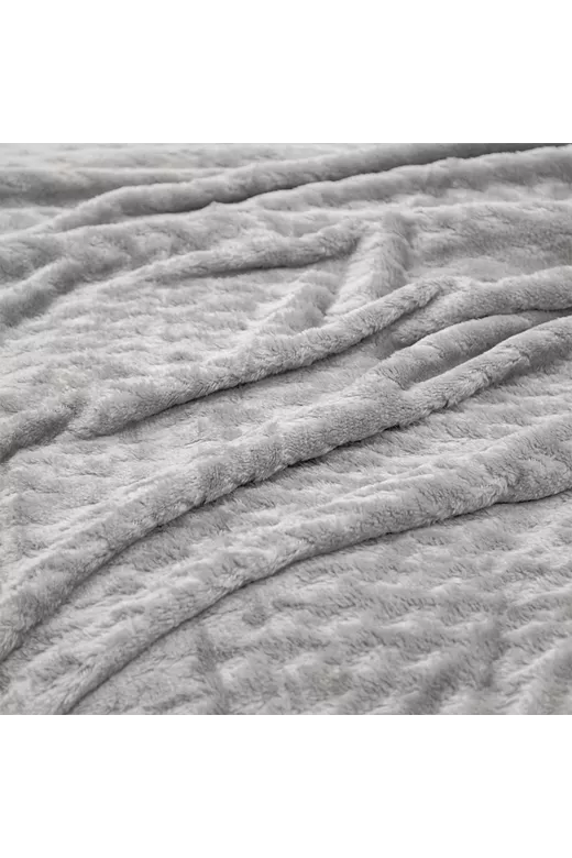 LINO Κουβέρτα Υπέρδιπλη (220x240) Flannel Lofti Ασημί