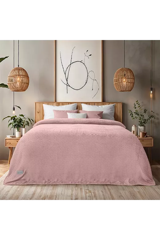 LINO Κουβέρτα Υπέρδιπλη (220x240) Flannel Lofti Λιλά