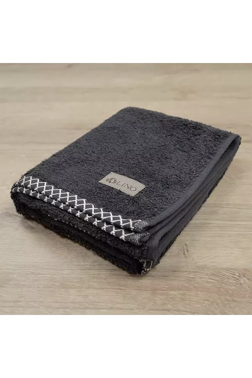 LINO Πετσέτα Προσώπου (50x90) Marley Ανθρακί