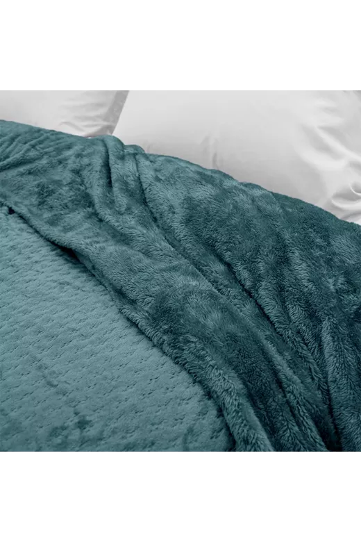 LINO Κουβέρτα Υπέρδιπλη (220x240) Sherpa Lofti Ντένιμ