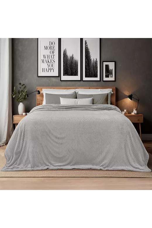 LINO Κουβέρτα Υπέρδιπλη (220x240) Sherpa Lofti Ασημί