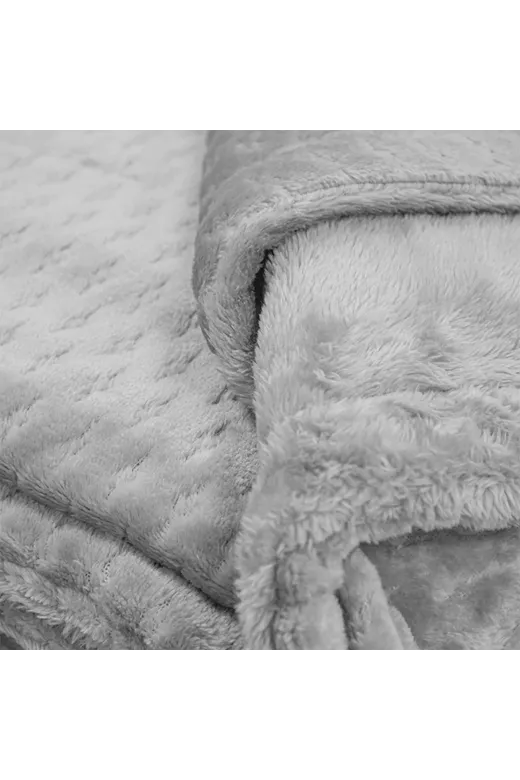LINO Κουβέρτα Υπέρδιπλη (220x240) Sherpa Lofti Ασημί
