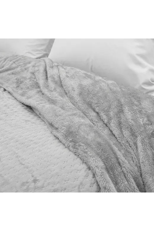 LINO Κουβέρτα Υπέρδιπλη (220x240) Sherpa Lofti Ασημί