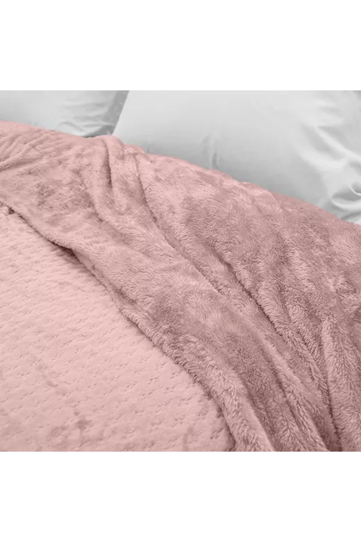 LINO Κουβέρτα Υπέρδιπλη (220x240) Sherpa Lofti Λιλά