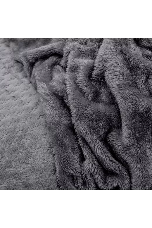 LINO Κουβέρτα Μονή (160x220) Sherpa Lofti Γκρι