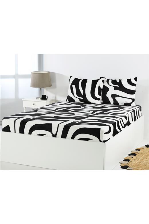 Fleece σεντόνι με λάστιχο και μαξιλαροθήκες (160cm x 200cm + 30cm) design 3