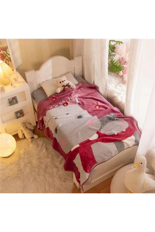 Κουβέρτα Βελουτέ Με Προβατάκι Bebe (110X140) Mcdecor Hippo - MCDECOR