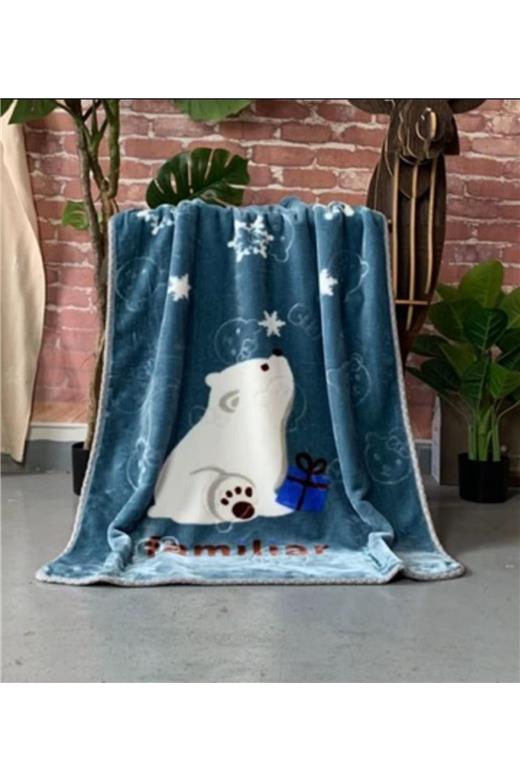 Κουβέρτα Βελουτέ Bebe (100X130) Mcdecor Family Blue - MCDECOR