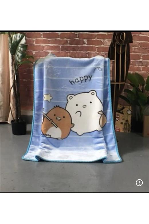 Κουβέρτα Βελουτέ Bebe (100X130) Mcdecor Happy Blue - MCDECOR