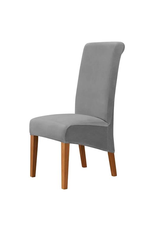 Σετ (2 Τμχ) Ελαστικά Καλύμματα Καρεκλών Με Πλάτη Soft Γκρί Ανοιχτό - MCDECOR