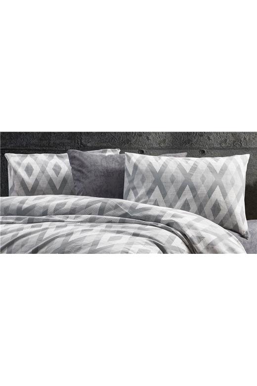 Μαξιλαροθήκη Εμπριμέ Ευδοξία 480 50X70 Grey 70/30 Cott/Pol