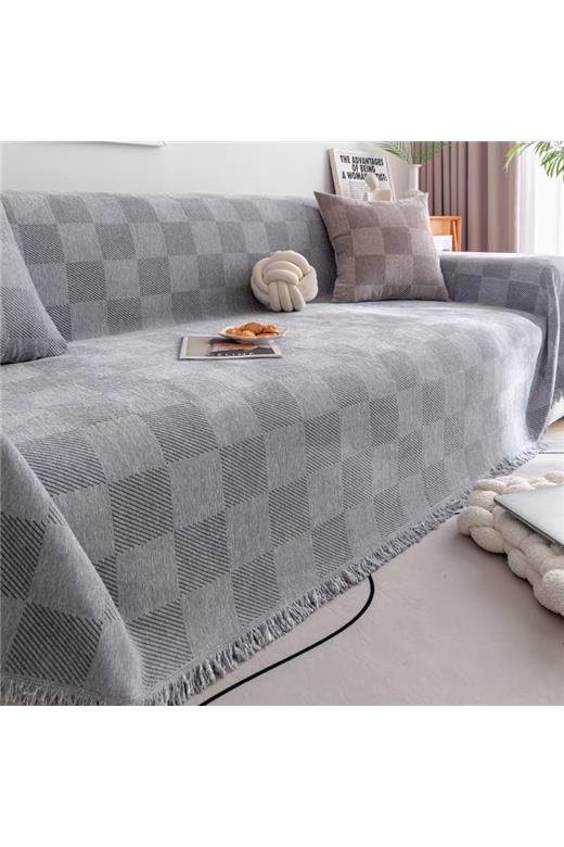 Ριχτάρια (Σετ 2τμχ) Mcdecor Check Γκρί - MCDECOR