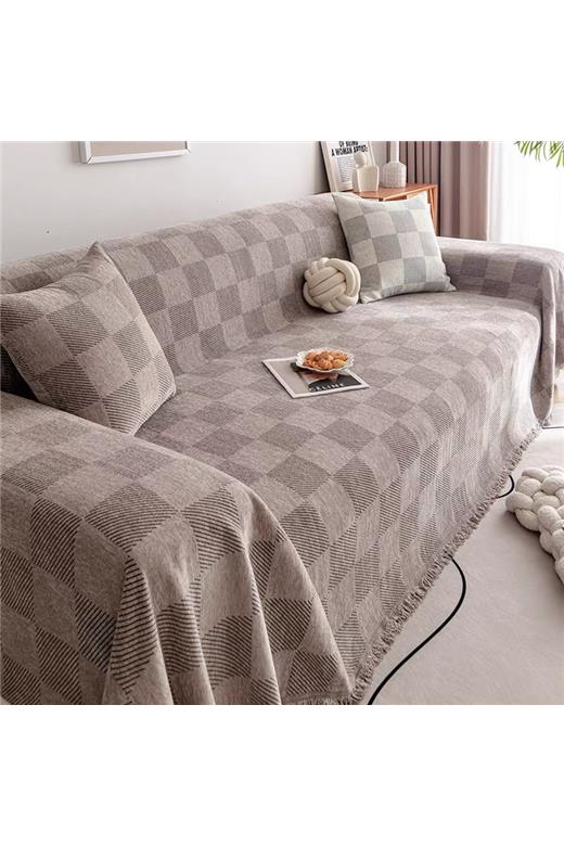 Ριχτάρια (Σετ 2τμχ) Mcdecor Check Μόκα - MCDECOR