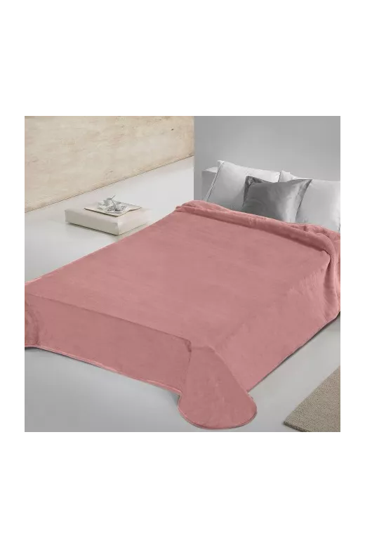 Κουβέρτα βελουτέ 550gr μονή Μονόχρωμη 700 Opal Rose