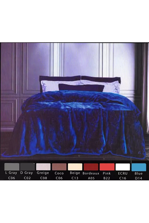 Κουβέρτα βελουτέ 650gr/m2 υπέρδιπλη Super soft L. Gray