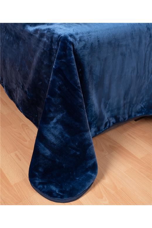 Βελουτέ κουβέρτες (220cm x 240cm) μπλέ