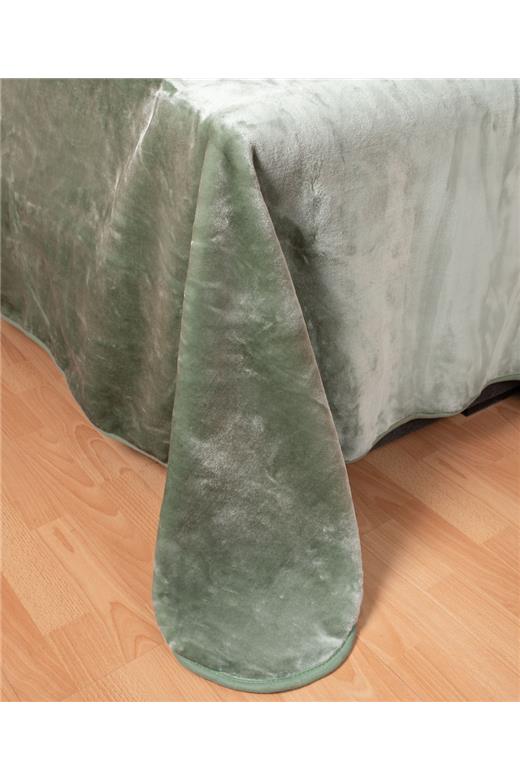 Βελουτέ κουβέρτες (220cm x 240cm) πράσινο