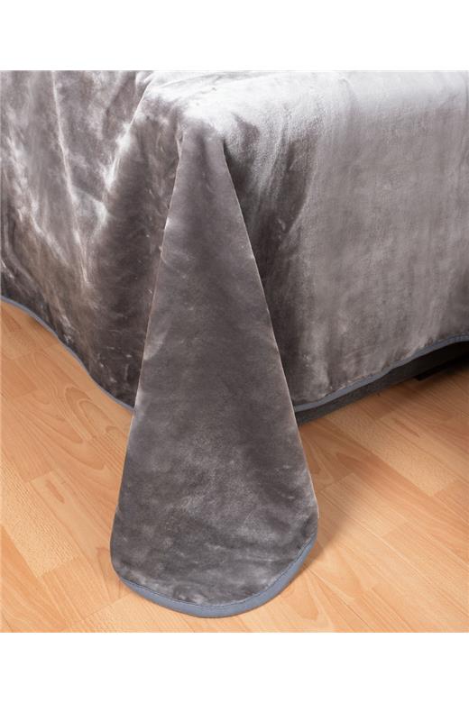 Βελουτέ κουβέρτες (220cm x 240cm) ανοιχτό γκρί