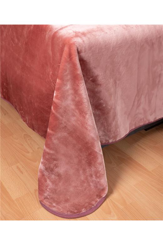 Βελουτέ κουβέρτες (220cm x 240cm) σάπιο μήλο 