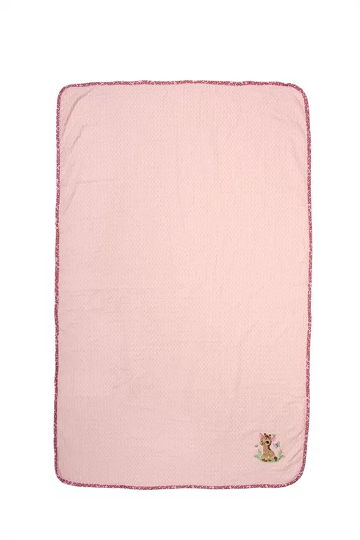 Κουβέρτα Πικέ Με Κέντημα bebe Giraffe 171 100X160 Pink 100% Cotton