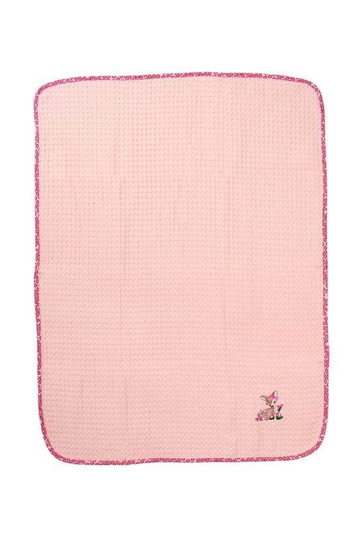 Κουβέρτα Πικέ Με Κέντημα bebe Deer 196 80X110 Pink 100% Cotton