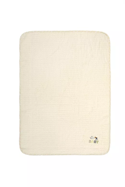 Κουβέρτα Πικέ Με Κέντημα bebe Stork 194 100X160 Ecru-Yellow 100% Cotton
